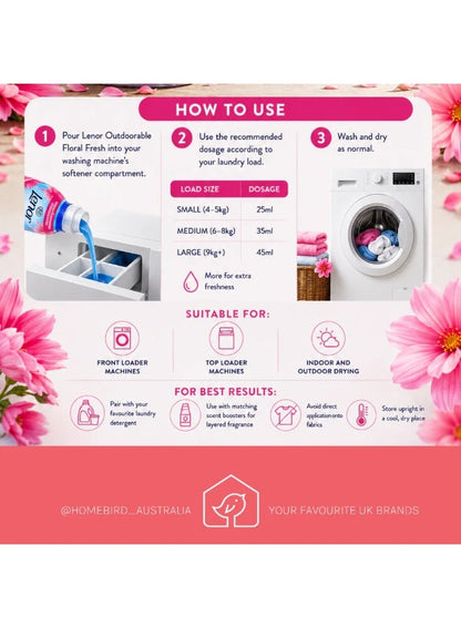 concentrated fabric, concentrated fabric softener, cool dry, fabric softener, floral fresh, floral fresh ultra, fresh ultra, fresh ultra concentrated, laundry detergent, lenor, note keep, stay soft, top load, ultra concentrated, ultra concentrated fabric