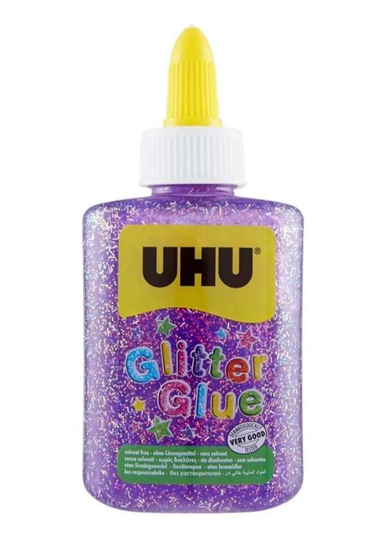 UHU Glitter Glue Purple Bottle 88.5 ML