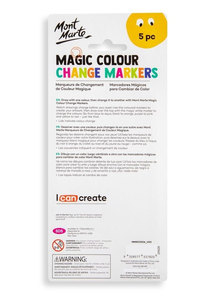 Mont Marte Magic Colour Change Markers 5Pc