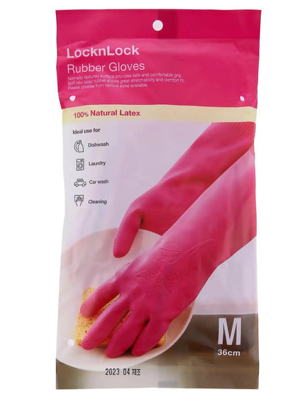 LocknLock Rubber Gloves 36cm Medium Pink