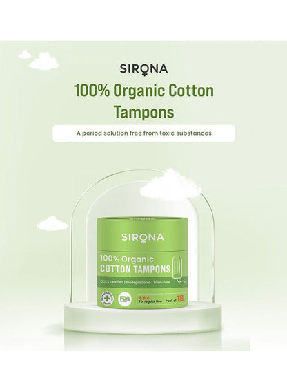 Sirona Organic Cotton Tampons 18 Pieces Pack