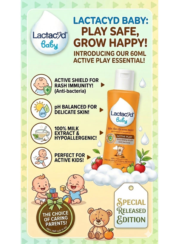 active play, baby body, baby body wash, body wash, body wash shampoo, cool dry, dermatologically tested, dry skin, hypoallergenic, lactacyd, shampoo active, shampoo active play, skin key, wash shampoo, wash shampoo active
