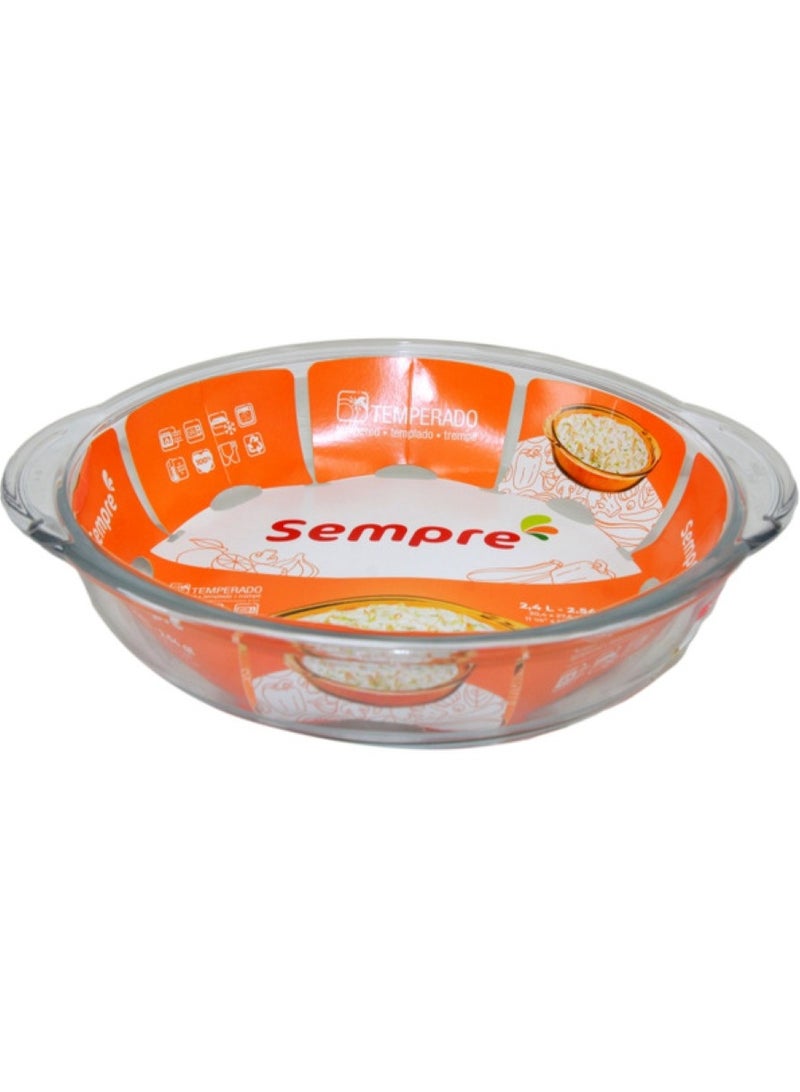 Sempre Glass Round Baking Dish 2.4L