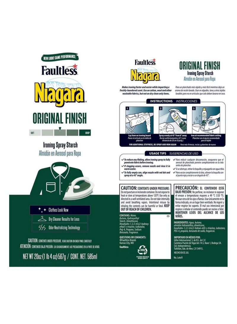 Faultless Niagara Ironing Spray Starch 20 oz