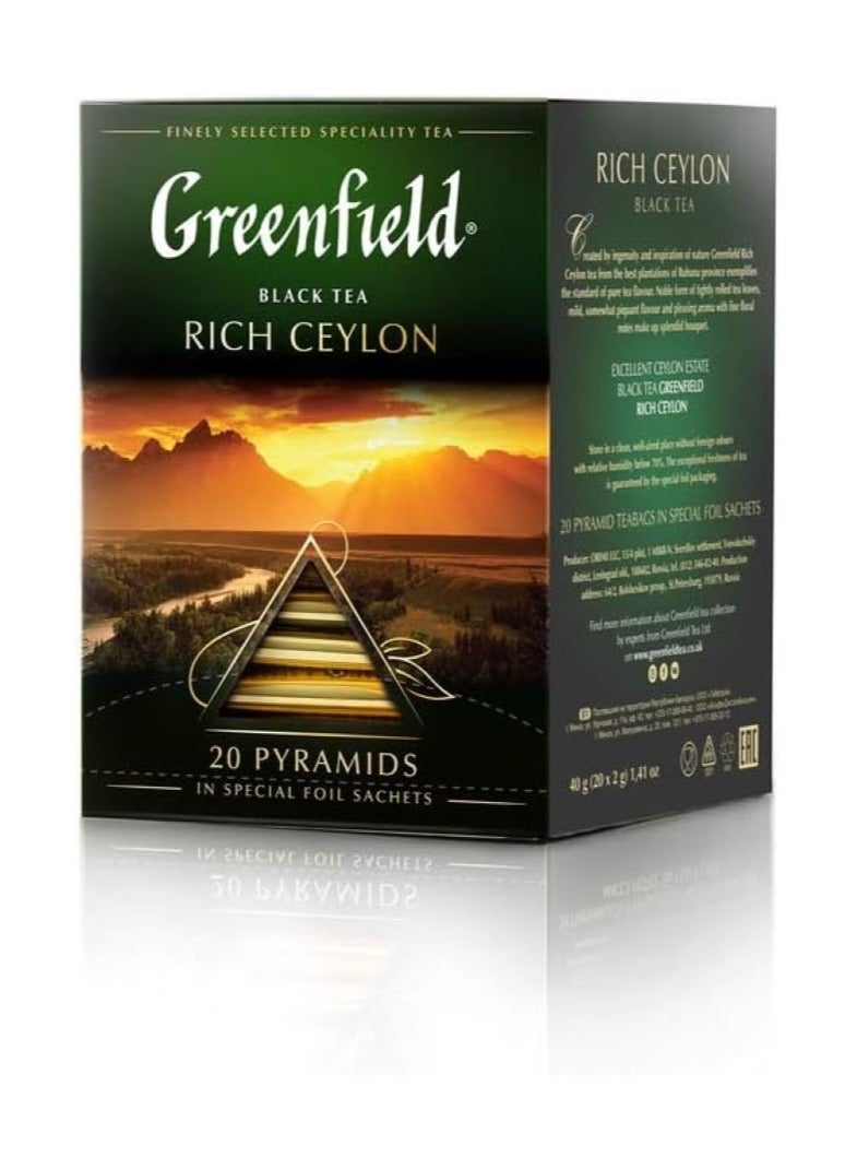 Greenfield Rich Ceylon Black Tea Bags - Premium Quality