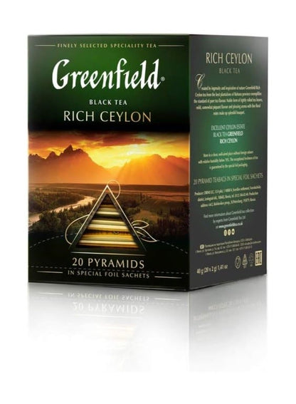 Greenfield Rich Ceylon Black Tea Bags - Premium Quality