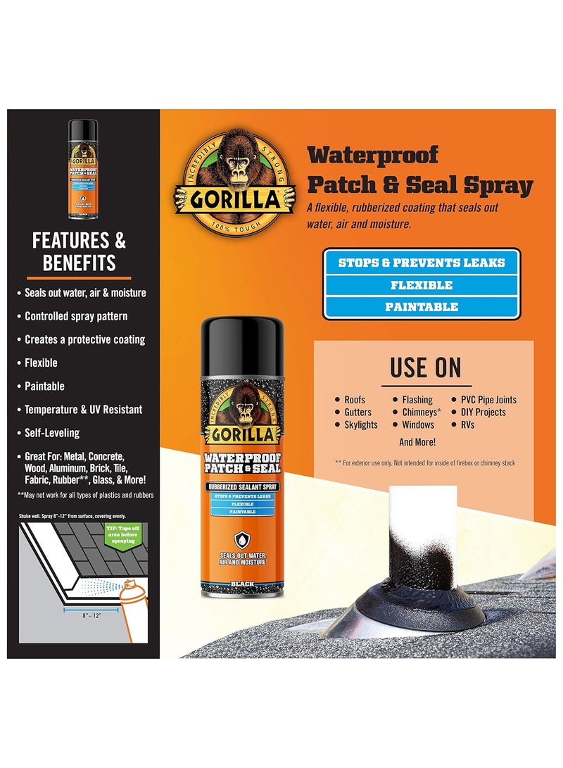 Gorilla Waterproof Patch & Seal Spray 16-oz Black