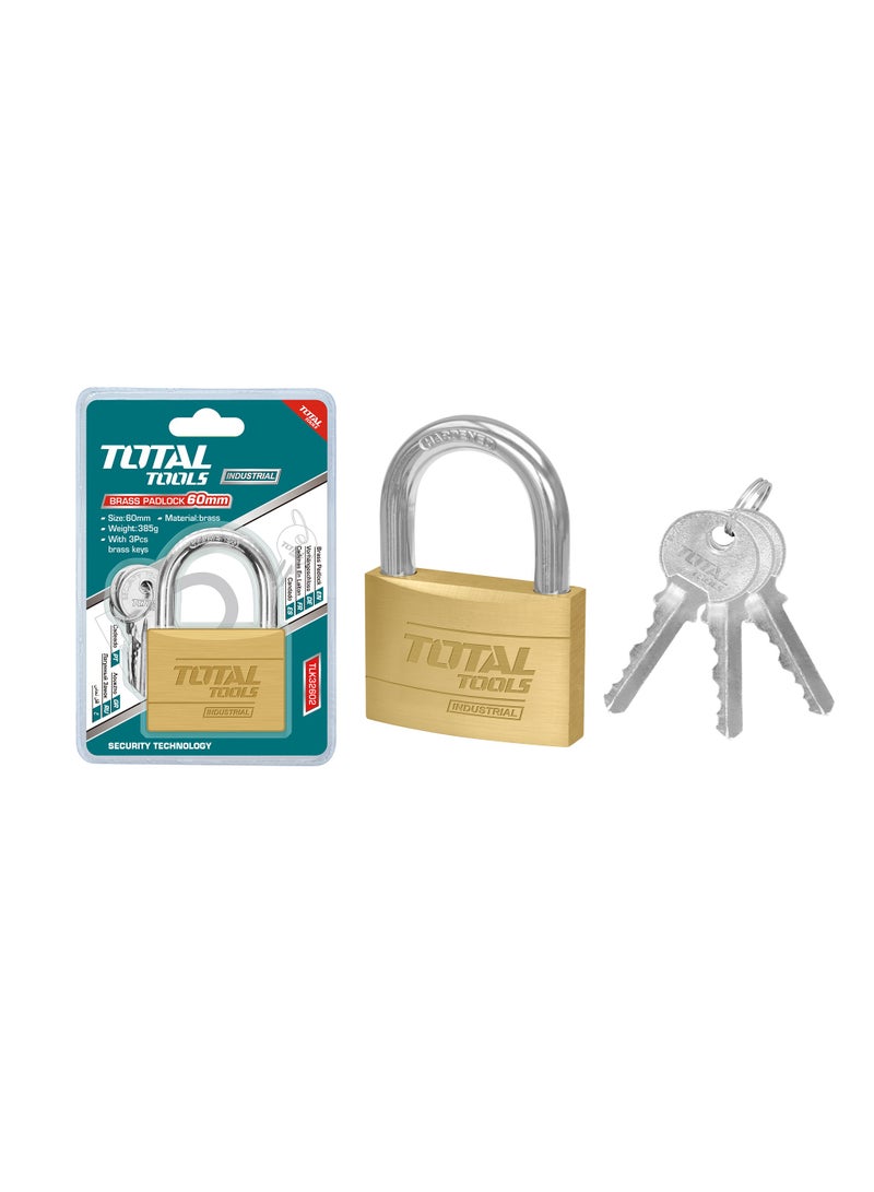TOTAL Heavy Duty Brass Padlock - Premium Security
