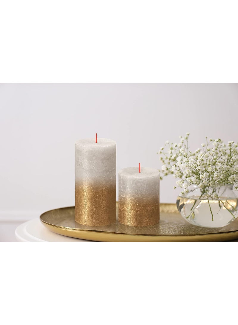 BOLSIUS Sunset Pillar Candle Gold and White