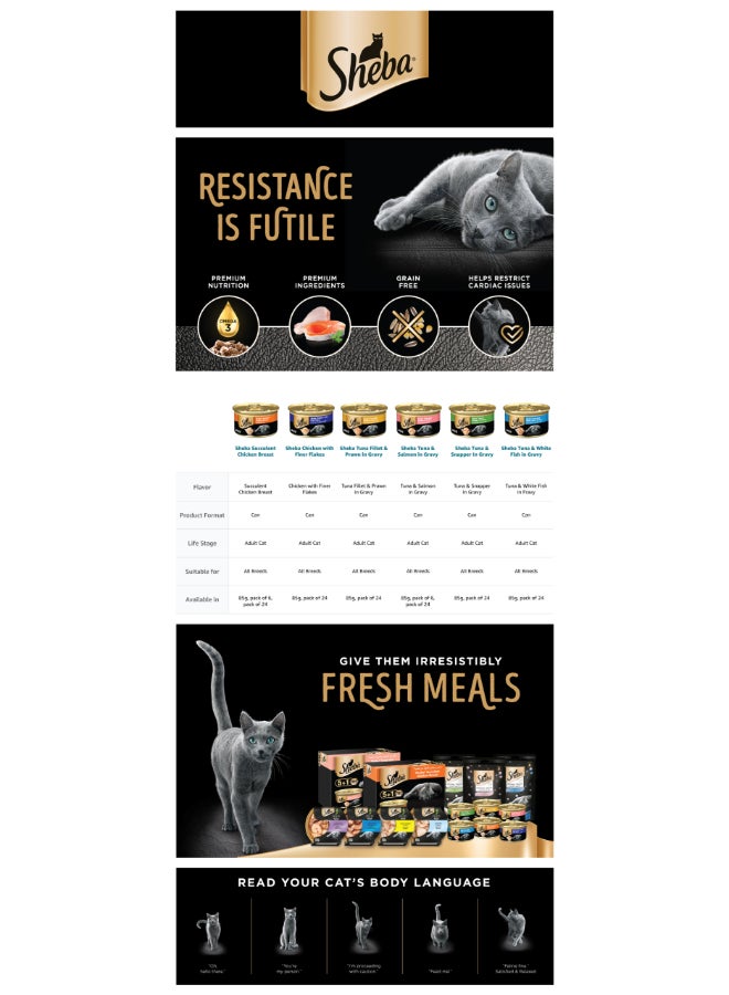 Sheba Tuna Fillets And Prawns In Gravy 85g