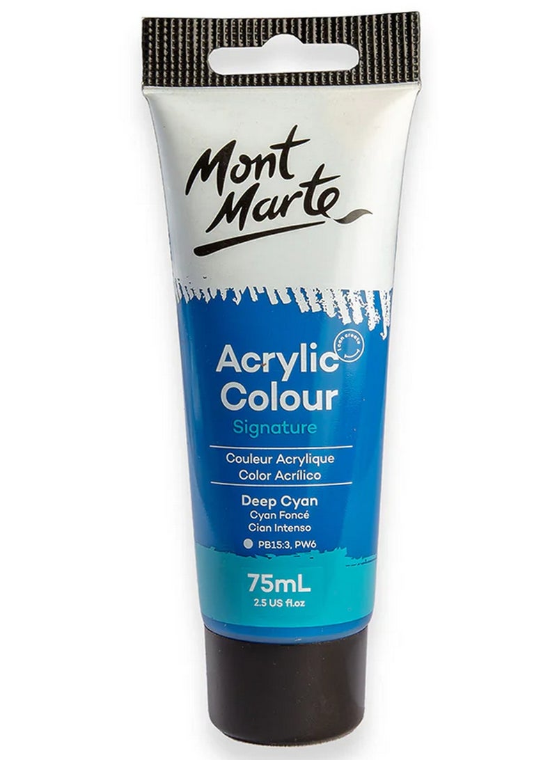 Mont Marte Deep Cyan Acrylic Paint 75 ML Tube