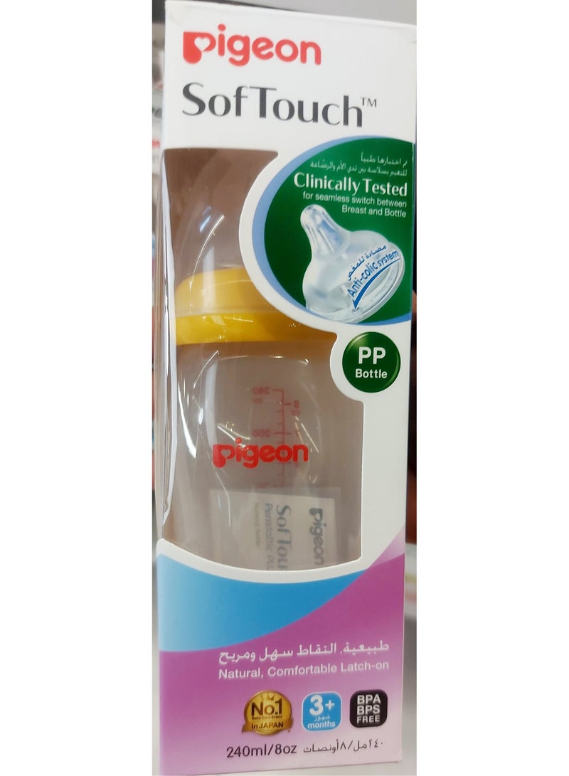 Pigeon Plastic Wide Neck Feeding Bottle 240 ML