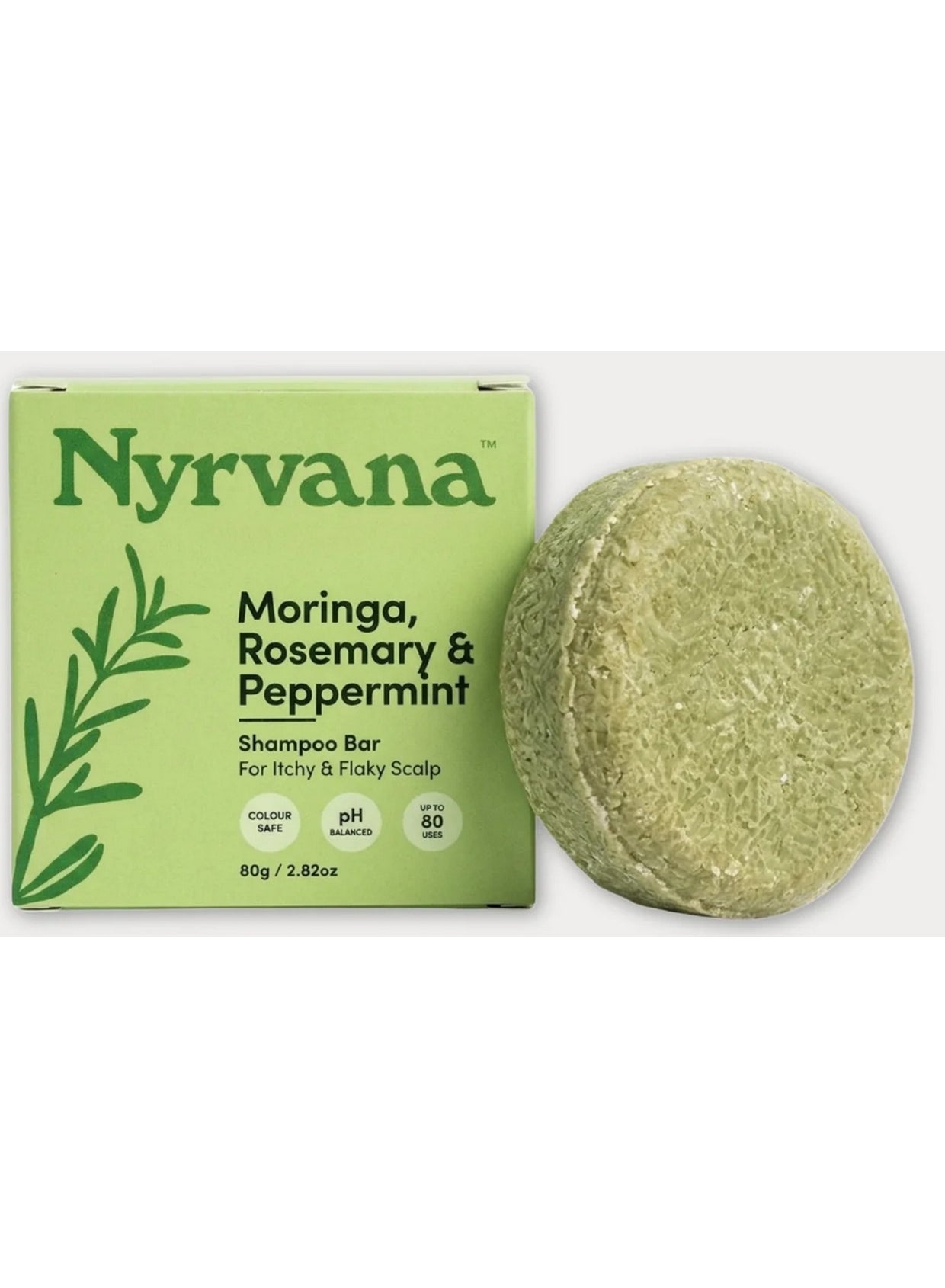 bar 80g, bar net, hair care, moringa rosemary, moringa rosemary peppermint, nyrvana, oil pro, peppermint shampoo, peppermint shampoo bar, per bar, plant based, rosemary peppermint, rosemary peppermint shampoo, shampoo bar, shampoo bar 80g