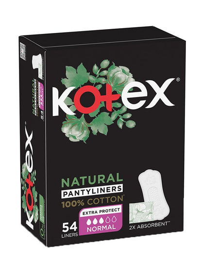Kotex Natural Cotton Panty Liners, 54 Pieces