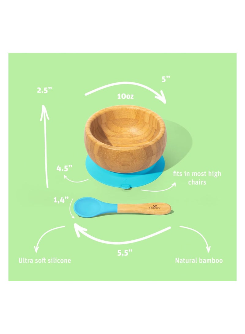 Avanchy Bamboo Suction Bowl + Spoon for Babies