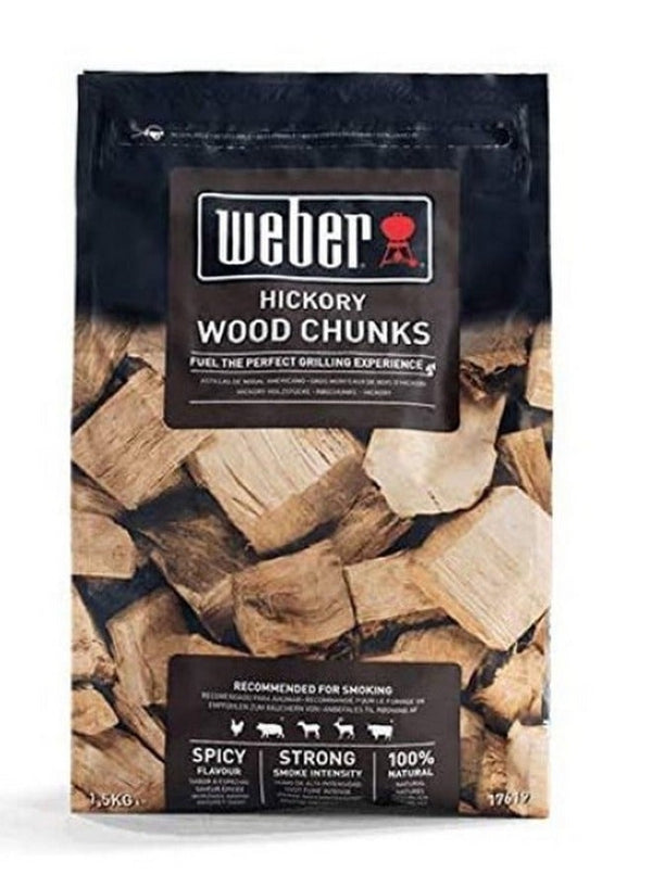 Weber Hickory Wood Chunks 1.5 Kg - Premium Flavoring