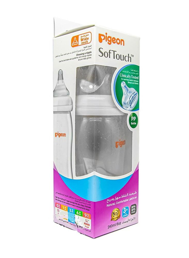 Pigeon Wide Neck Plastic Bottle 240ML