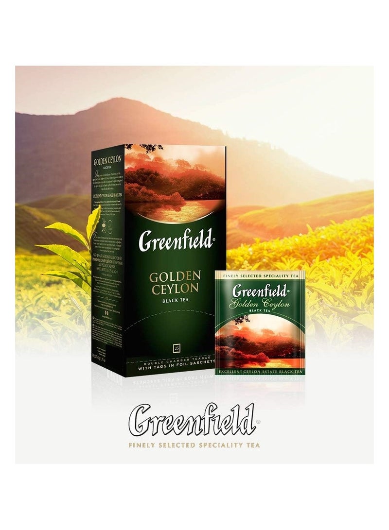 Golden Ceylon Black Tea 25 Bags by Greenfield