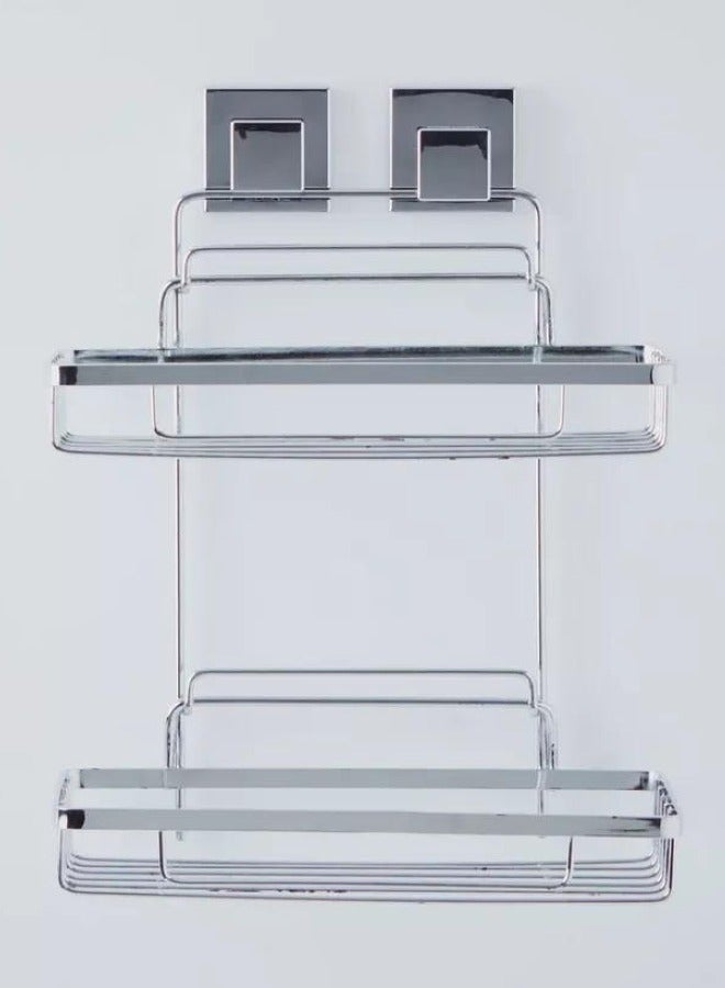 SMARTLOC Vacuum Suction Bathroom Rack with Two Shelves