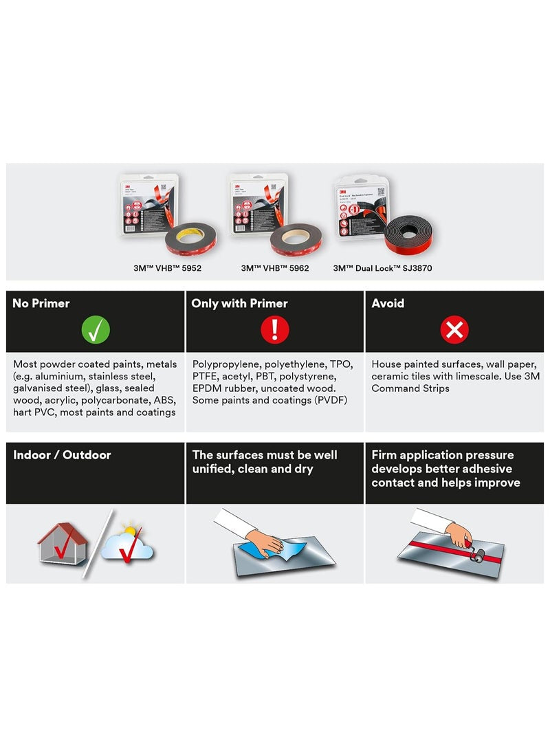 3M Double Sided Adhesive Tape Black - Premium Quality