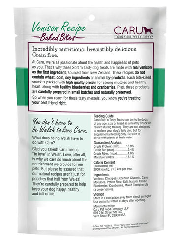 CARU Soft Nâ€™ Tasty Baked Bites Venison Recipe For Dog 106 Gm