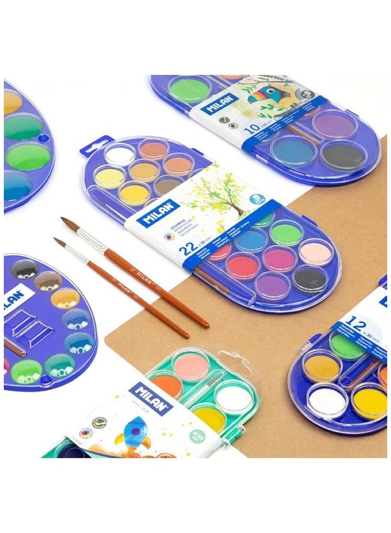 MILAN Set Of 12 Opaque Watercolour Tablets