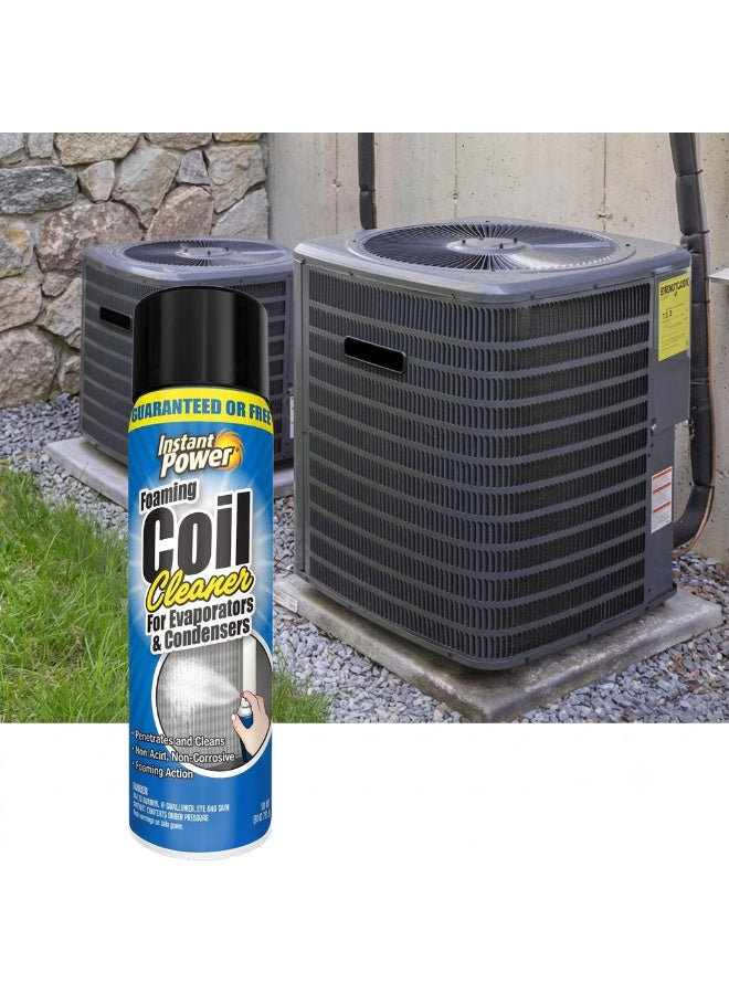 air dry, coil cleaner, cool dry, dirt dust, dirt grime, drain pan, dry place, evaporators condensers, foaming coil, foaming coil cleaner, heavy soil, hvac coil, instant power, mist turn, unit back