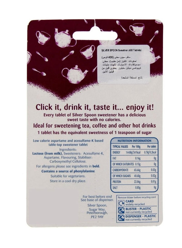 Zero Calorie Sweetener Tablets by Silver Spoon