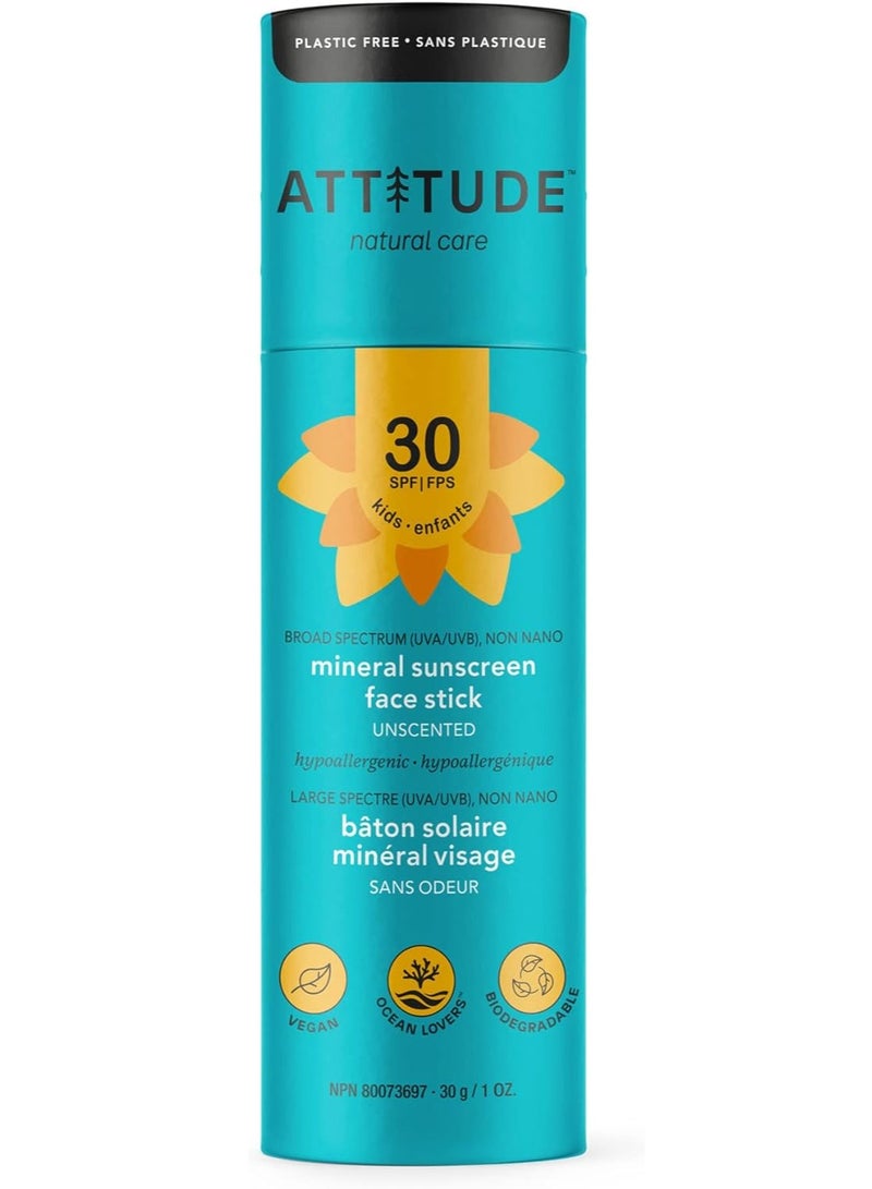 Attitude Mineral Sunscreen Face Stick For Kids 30g
