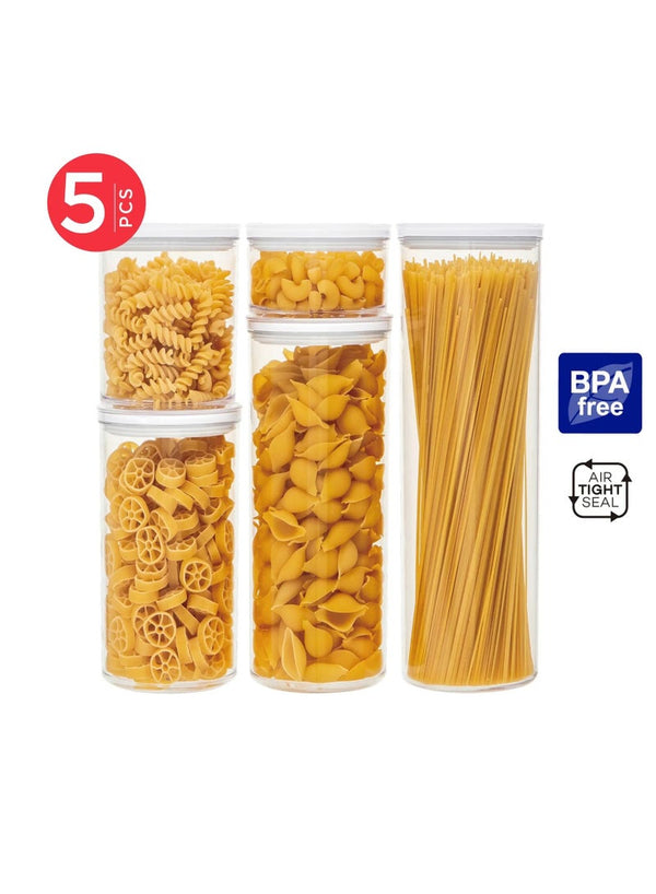 Cosmoplast LOCK2GO Round Fliplock Canisters 5 PCS Set