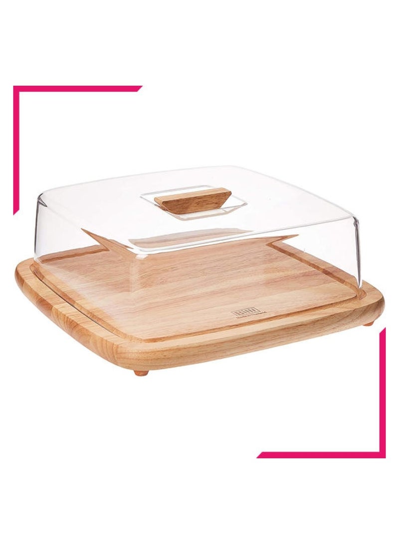 BILLI Wooden Cheese Dome With Acrylic Cover