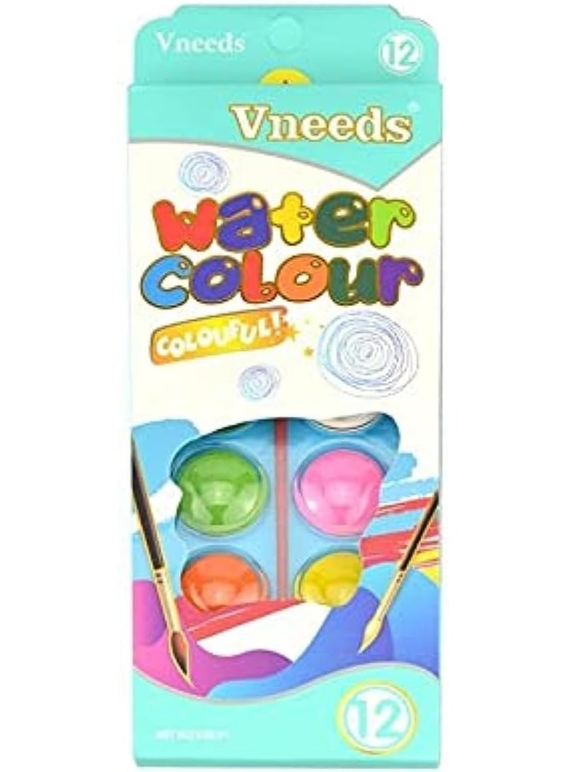 Vneeds Water Colors For Drawing 12 Color Suitable For All Ages