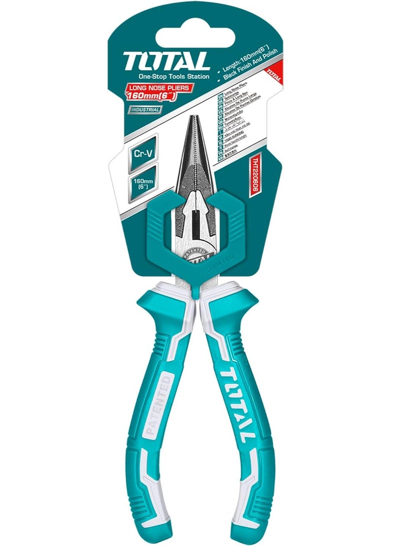 TOTAL Flat Long Nose Plier 6 Inch