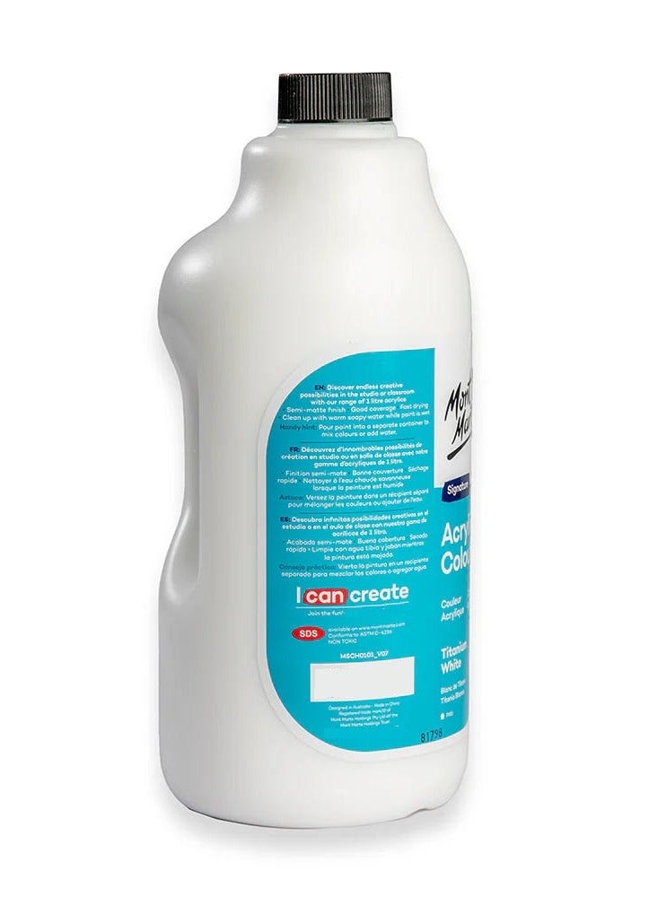 Mont Marte Studio Acrylic Paint 1L Titanium White