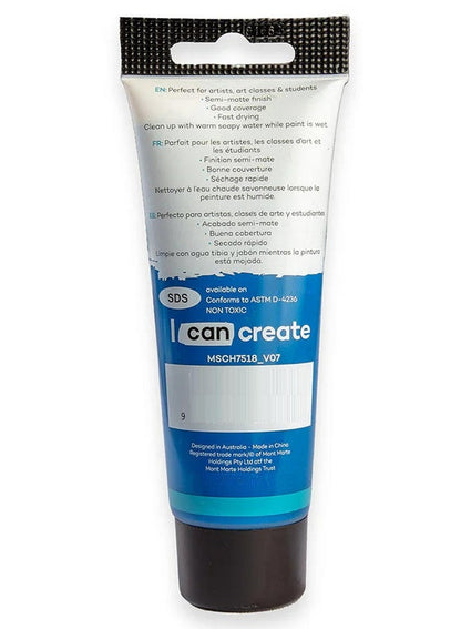 Mont Marte Deep Cyan Acrylic Paint 75 ML Tube
