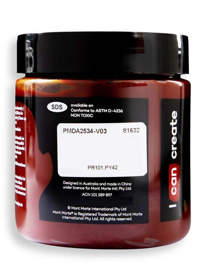 Mont Marte Burnt Sienna Acrylic Paint 250ml