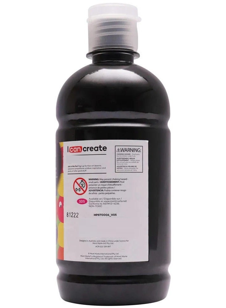 Mont Marte Poster Paint 500 ML Lamp Black