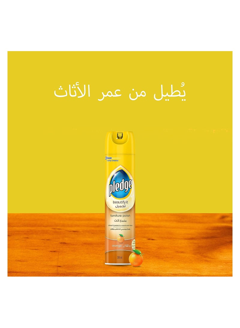 Pledge Beautify It Furniture Spray Orange 300 ML