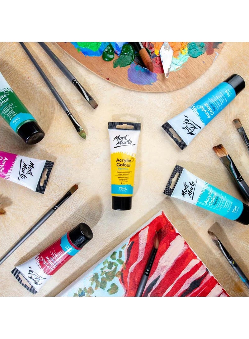 Mont Marte Signature Acrylic Paint 75ML Tube Medium Yellow