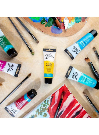 Mont Marte Signature Acrylic Paint 75ML Tube Medium Yellow