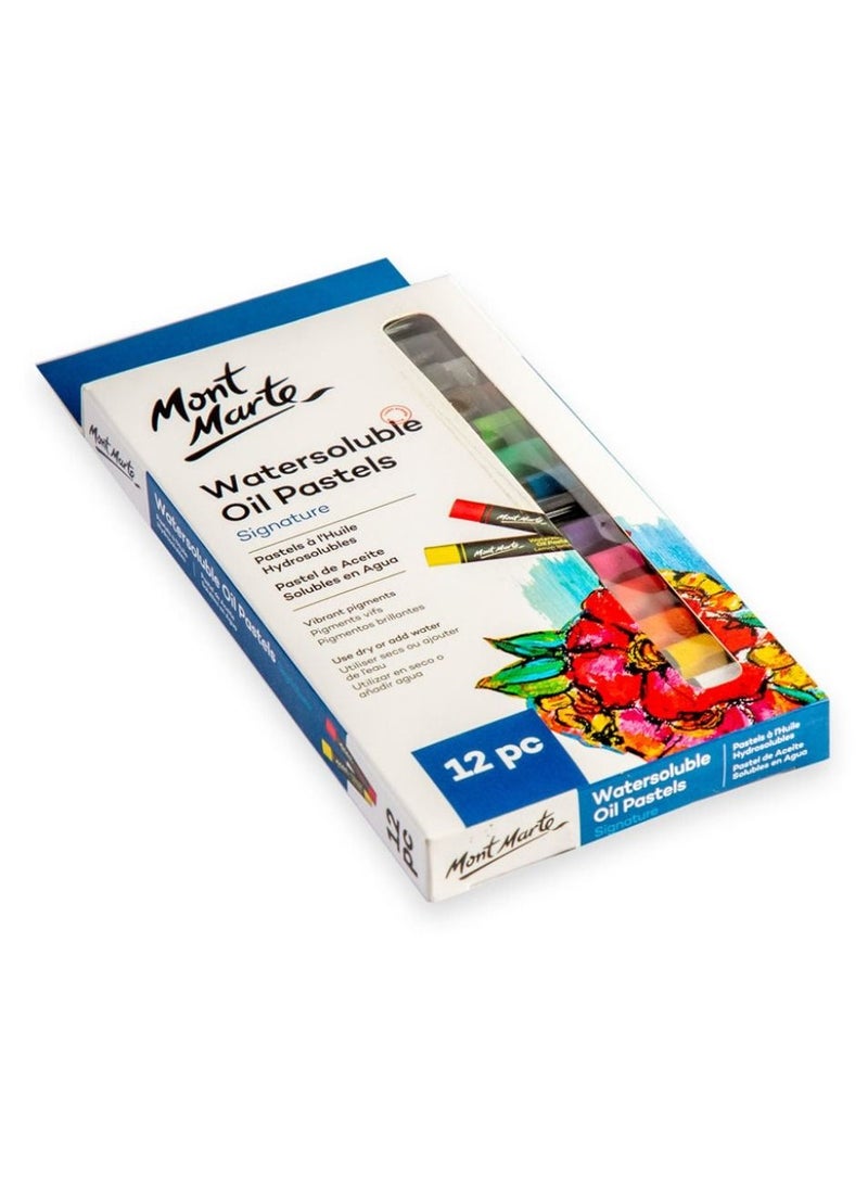 Premium Mont Marte Watersoluble Oil Pastels 12Pc