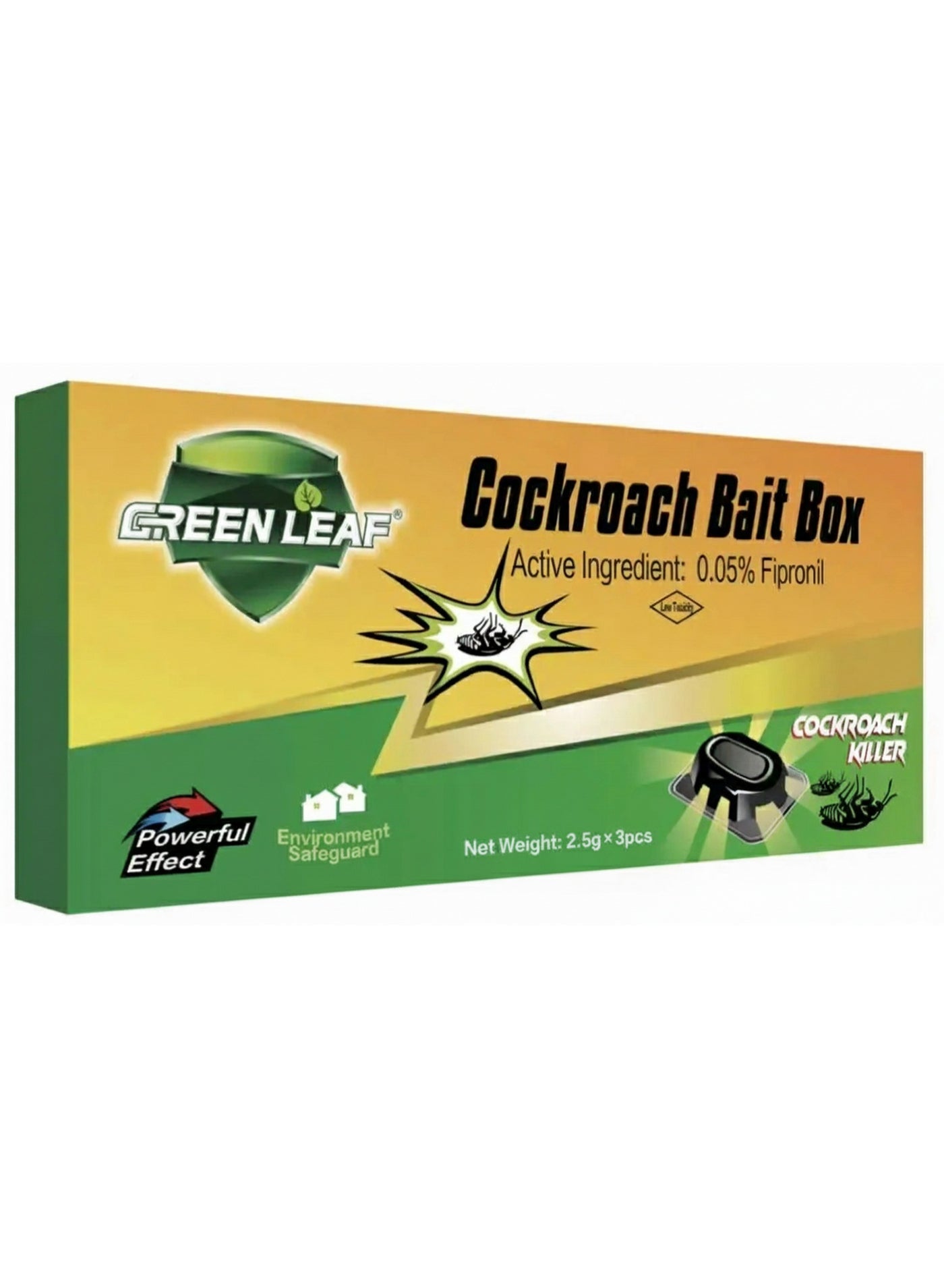 areas key, bait box, bait boxes, box trap, boxes net, cockroach bait, cockroach bait box, cool dry, dry place, fit easily, green leaf, note keep, per box, small bait, total net