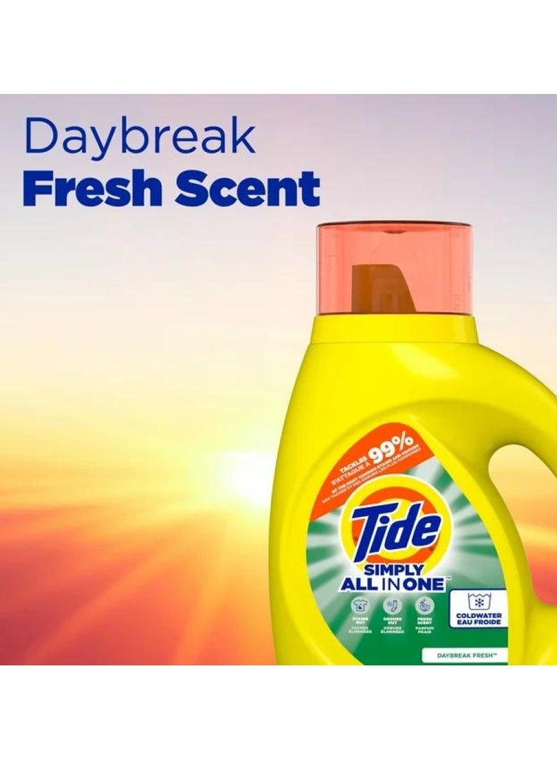 Tide Simply All In One Liquid Laundry Detergent 64 Loads Daybreak Fresh 2.72 L