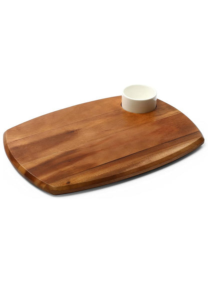 BILLI Wooden Serving Board With Ceramic Bowl