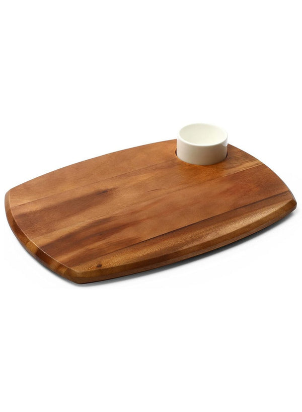 BILLI Wooden Serving Board With Ceramic Bowl