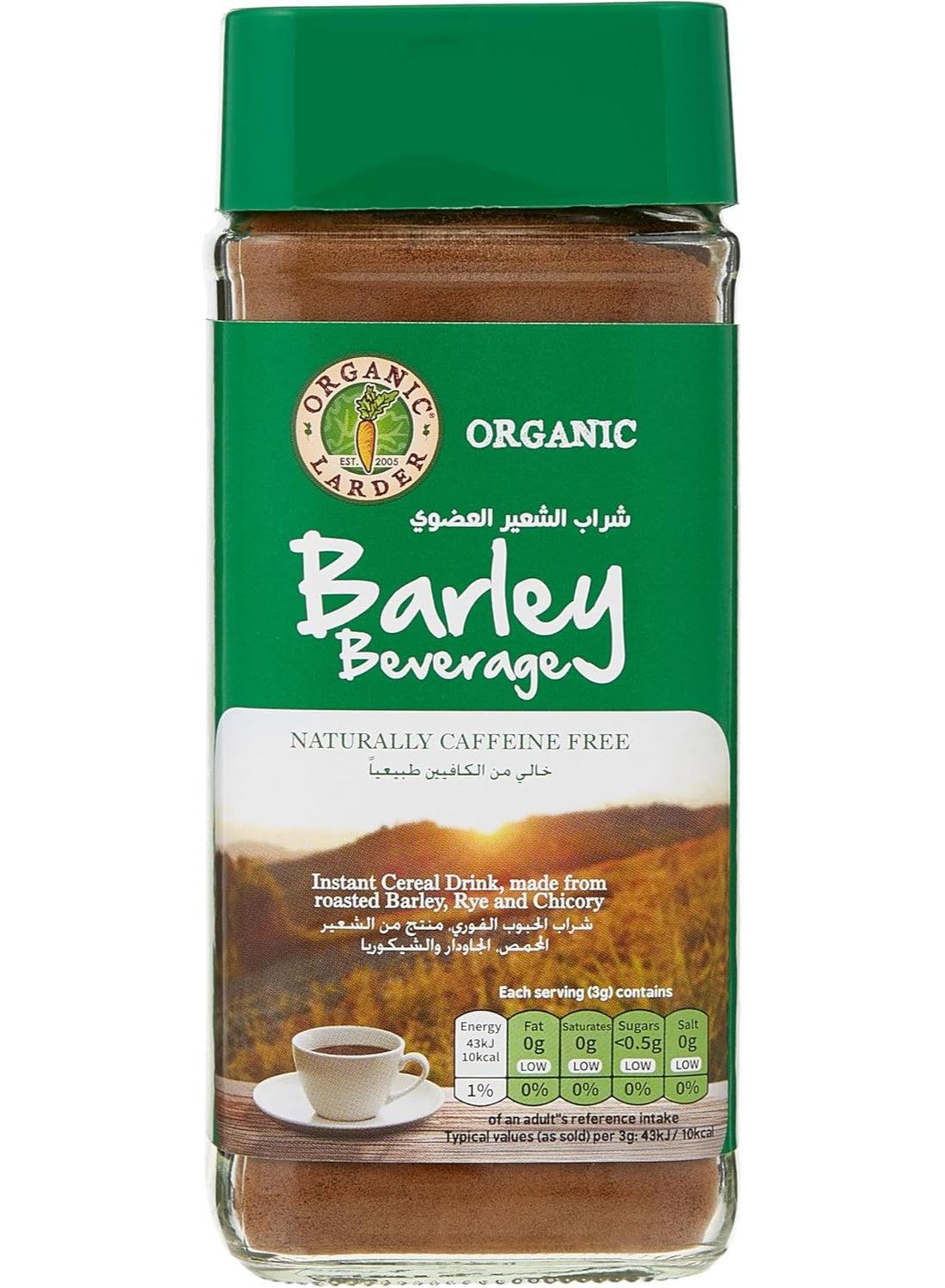 barley beverage, barley rye, barley rye chicory, beverage mix, caffeine free, caffeine free 100g, chicory caffeine, free 100g, mix roasted, mix roasted barley, organic barley, organic larder, roasted barley, roasted barley rye, rye chicory