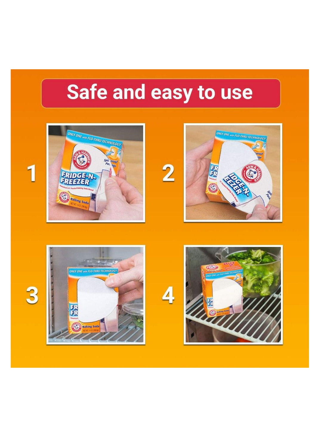 air flow, arm & hammer, back panels, baking soda, baking soda 14oz, box without, freezer baking, freezer baking soda, fridge freezer, fridge freezer baking, let air, linger like, odors tend, panels let, soda 14oz