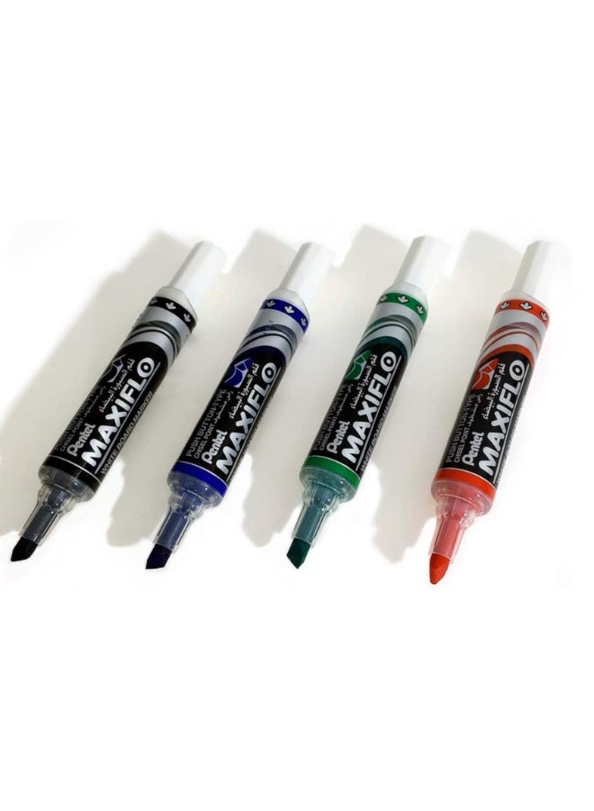 Pentel Maxiflo Chisel Tip Marker Wallet 4 Pcs