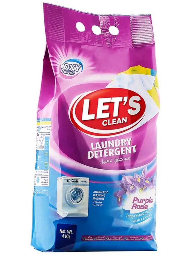 LET'S CLEAN Purple Rose Detergent Powder 4Kg