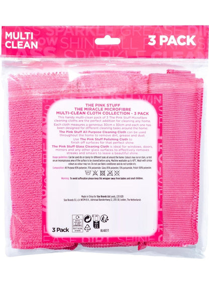 3 Pack, Cleaning Cloth, Pink, Star Drops